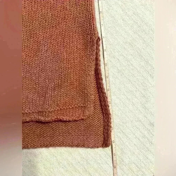 Peruvian Connection 100% Cotton Rust Color Slouchy Sweater Size Large - Picture 3 of 7